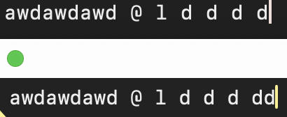 A very close cropped screenshot of the text "awdawdawd" on a black background, twice.