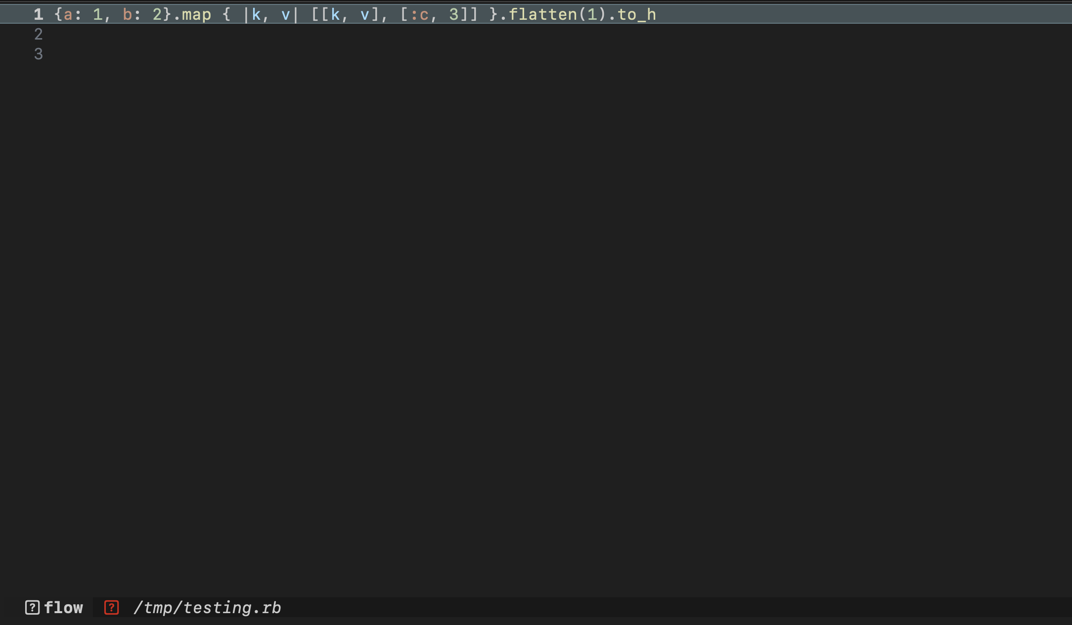 The same file but in Flow control with syntax highlighting.
